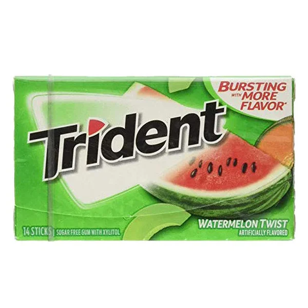 Trident Sugarfree Watermelon Twist Gum, 14 Sticks, Pack of 1