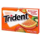 Trident Sugarfree Gum Tropical Twist Stick, 14 Count, Pack of 1