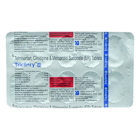 Tricilory 25/10/40 mg Tablet 10's