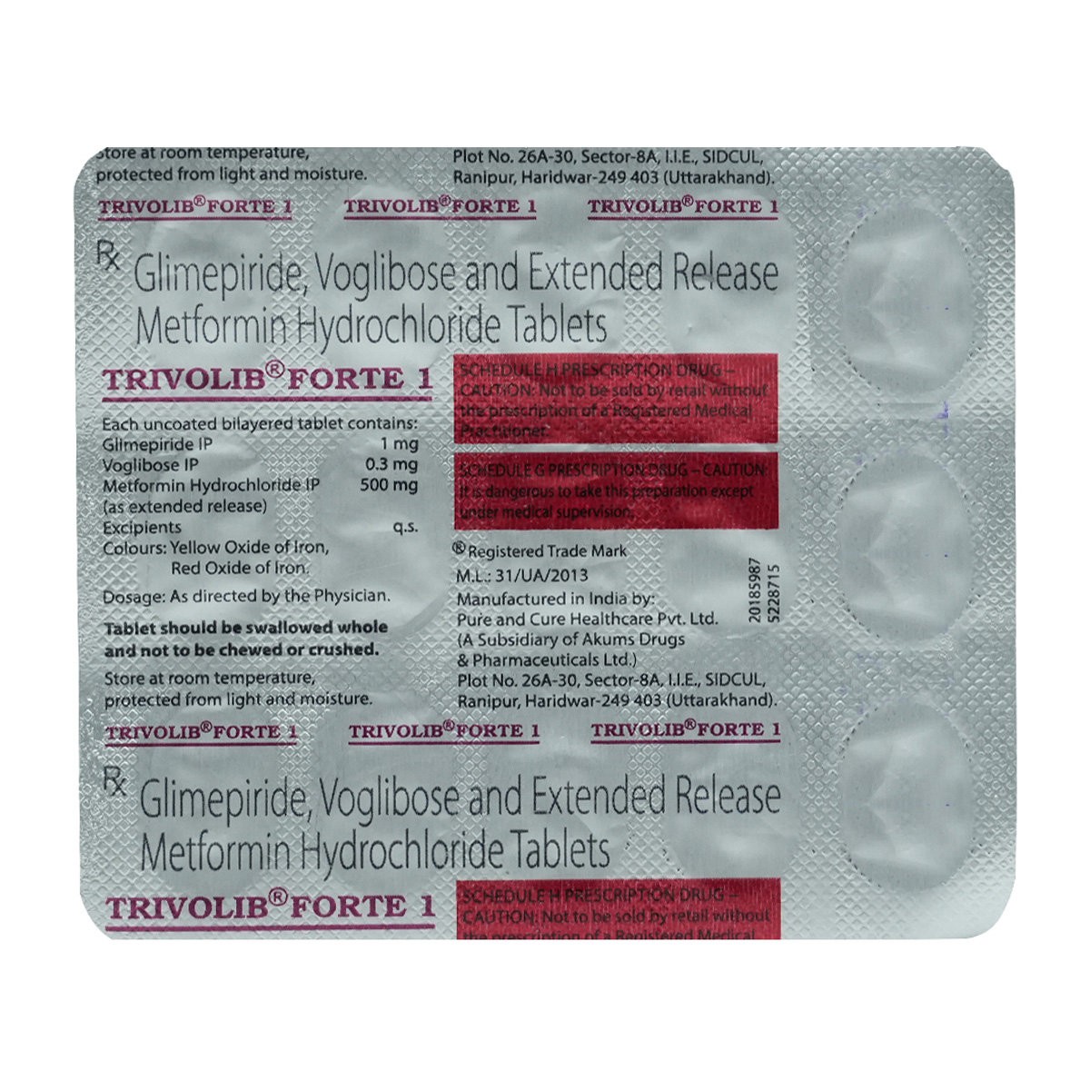 Trivolib Forte 1 Tablet 15's, Pack of 15 TabletS Trivolib Forte 1 Tablet 15's, Pack of 15 TabletS