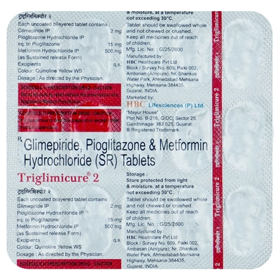 Triglimicure 2 Tablet 15's, Pack of 15 TabletS