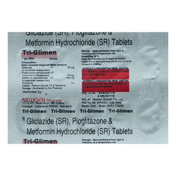 Triglimen Tablet 10's, Pack of 10 TabletS