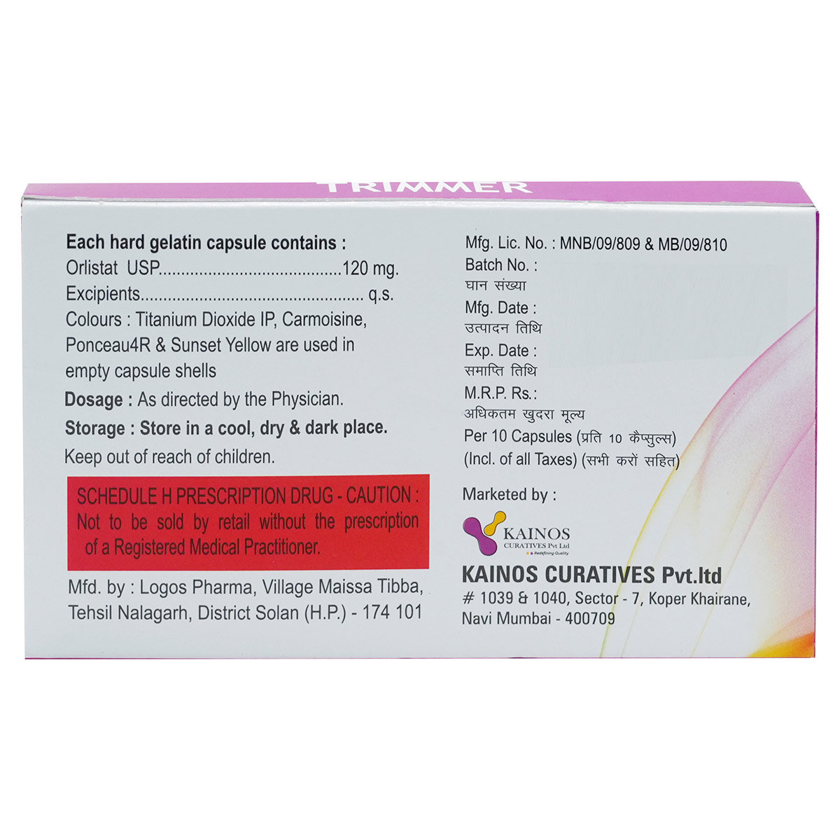 Trimmer Capsule 10's, Pack of 10 CapsuleS Trimmer Capsule 10's, Pack of 10 CapsuleS