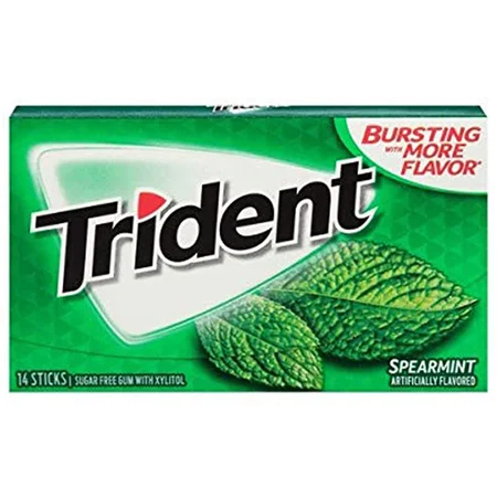 Trident Spearmint Sugar Free Gum, 14 Sticks