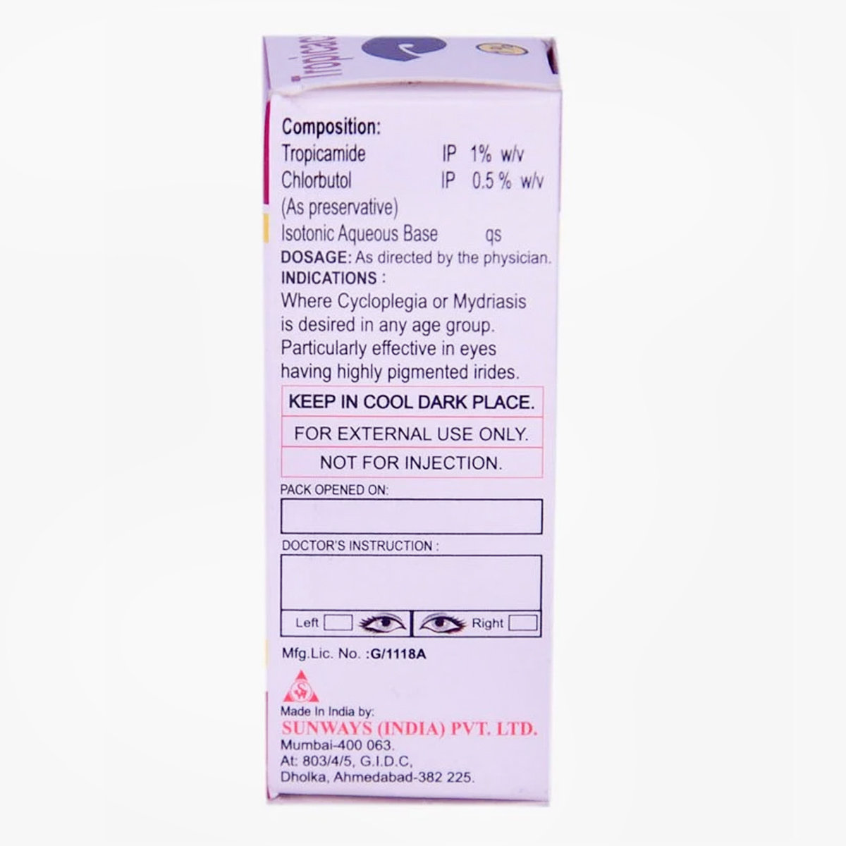 Tropicacyl Eye Drops 3 ml, Pack of 1 Eye Drops Tropicacyl Eye Drops 3 ml, Pack of 1 Eye Drops