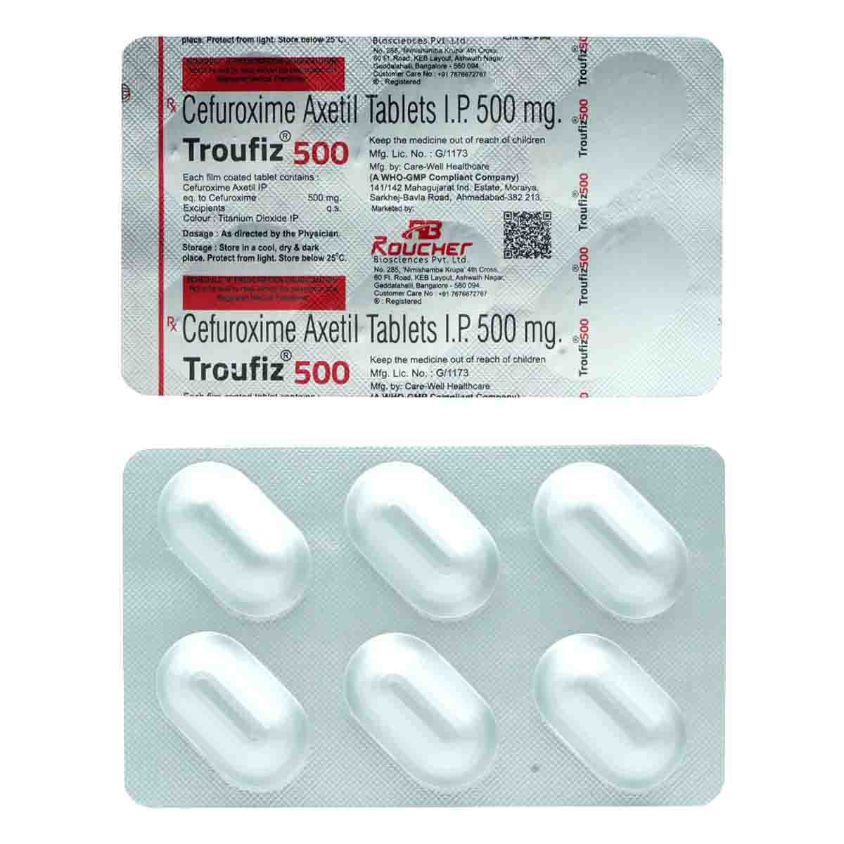 Troufiz 500 mg Tablet 6's, Pack of 6 TabletS Troufiz 500 mg Tablet 6's, Pack of 6 TabletS