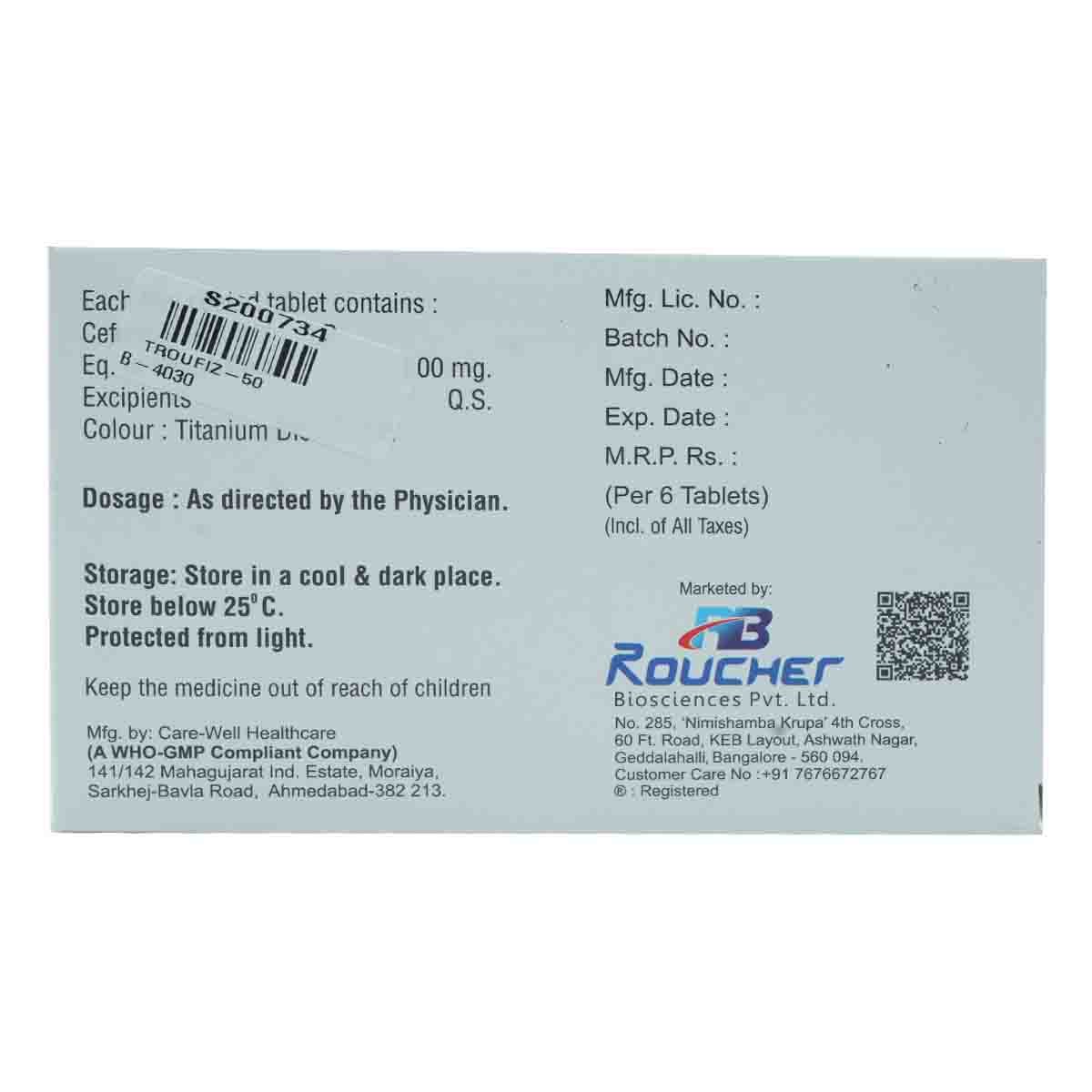 Troufiz 500 mg Tablet 6's, Pack of 6 TabletS Troufiz 500 mg Tablet 6's, Pack of 6 TabletS