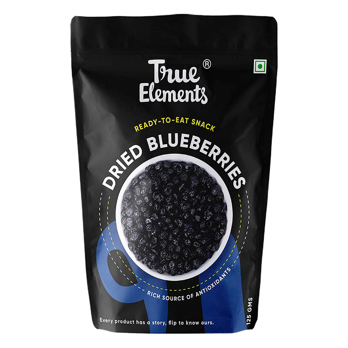 Buy True Elements Dried Blueberries, 125 gm Online
