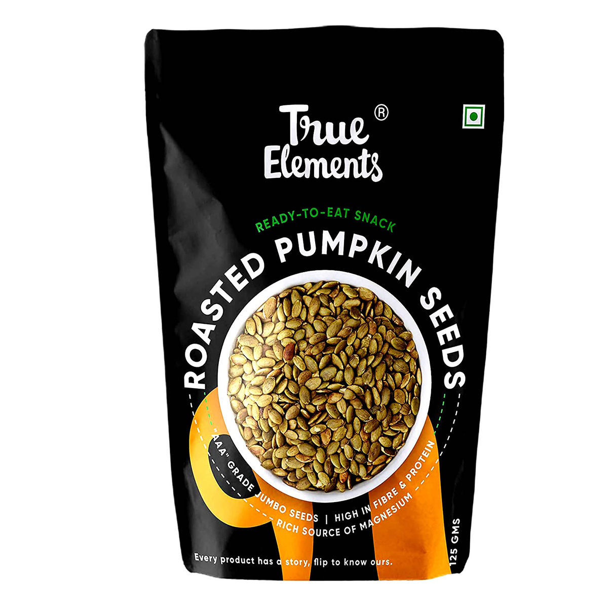 Buy True Elements Roasted Pumpkin Seeds, 125 gm Online