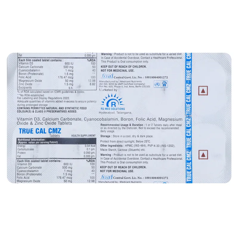 True Tablet Math Review Buy True Cal Cmz Tablet | 19 Minutes Delivery | Apollo Pharmacy