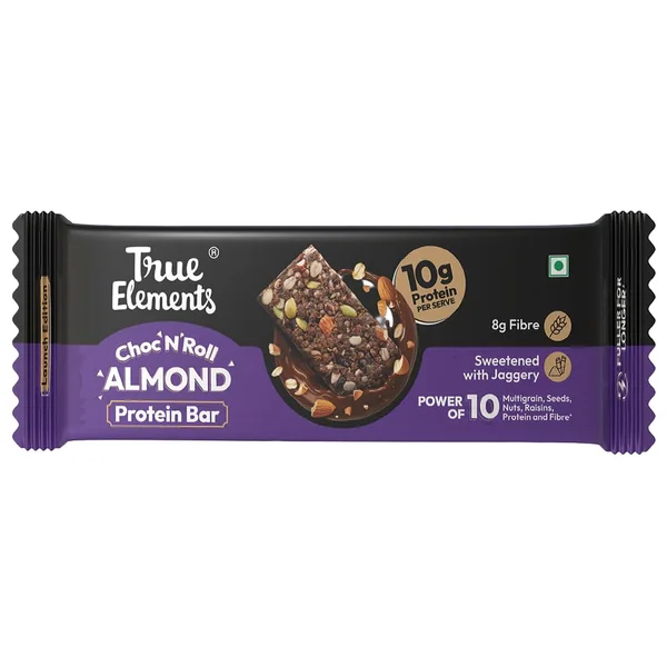 True Elements Choc N Roll Almond Protein Bar, 50 gm