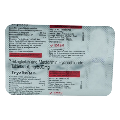 Tryzita M 50/500 Tablet 10's, Pack of 10 TABLETS