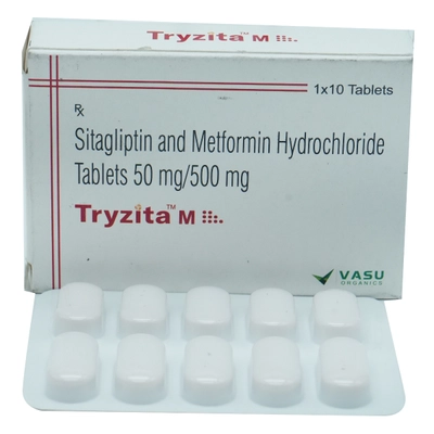 Tryzita M 50/500 Tablet 10's, Pack of 10 TABLETS