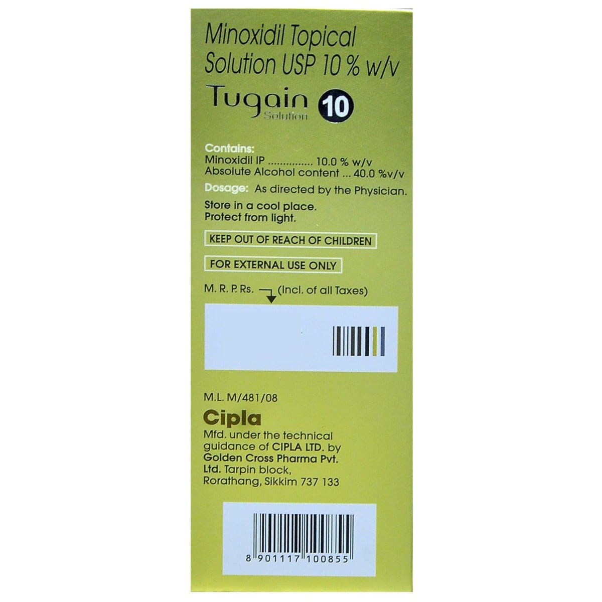 Tugain 10% Solution 60 ml, Pack of 1 SOLUTION Tugain 10% Solution 60 ml, Pack of 1 SOLUTION