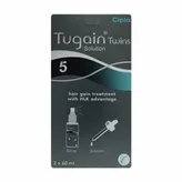 Tugain Twins 5 Topical Solution 2 x 60 ml, Pack of 1 Solution