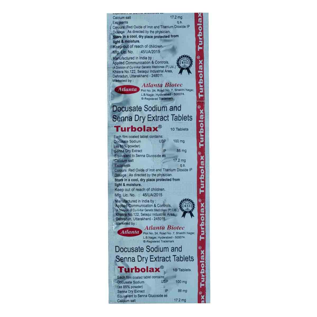 Buy Turbolax Tablet 10's Online