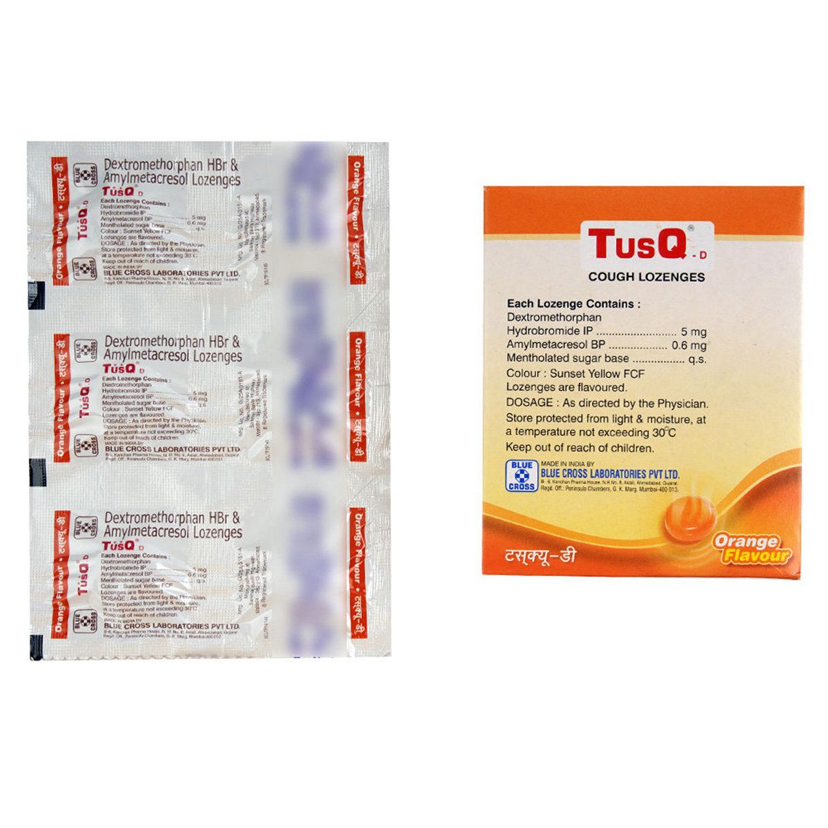 Tusq-D Orange Flavour Lozenges 6's, Pack of 6 LozengeS Tusq-D Orange Flavour Lozenges 6's, Pack of 6 LozengeS