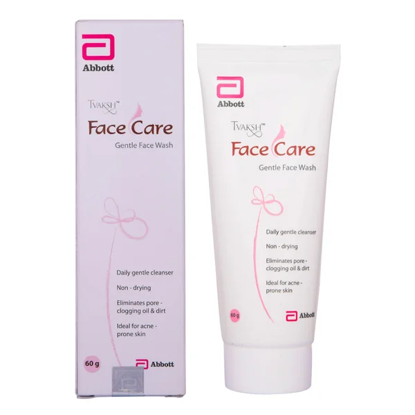 Tvaksh Face Care Gentle Face Wash 60 gm | Gentle Cleansing | Eliminates Oil &amp; Dirts | For Acne Prone Skin, Pack of 1
