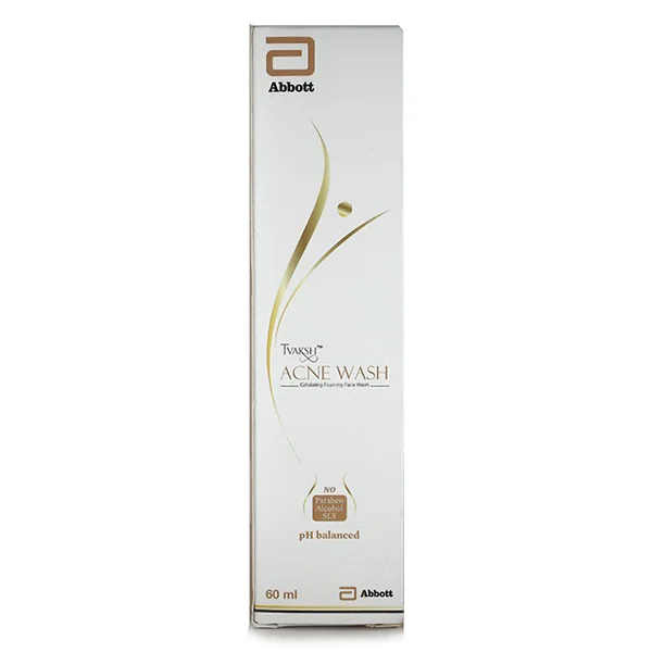 Tvaksh Acne Wash 60 ml | Exfoliating Foaming Face Wash | pH Balanced, Pack of 1