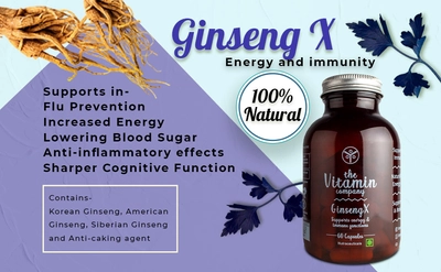 The Vitamin Company Ginseng X, 60 Capsules, Pack of 1