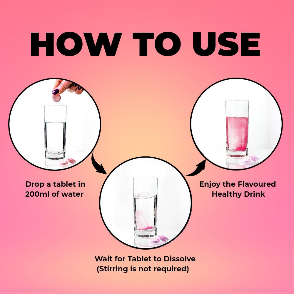 The Vitamin Company Collagen Sugar Free Strawberry Flavour, 20 Effervescent Tablet, Pack of 1 The Vitamin Company Collagen Sugar Free Strawberry Flavour, 20 Effervescent Tablet, Pack of 1