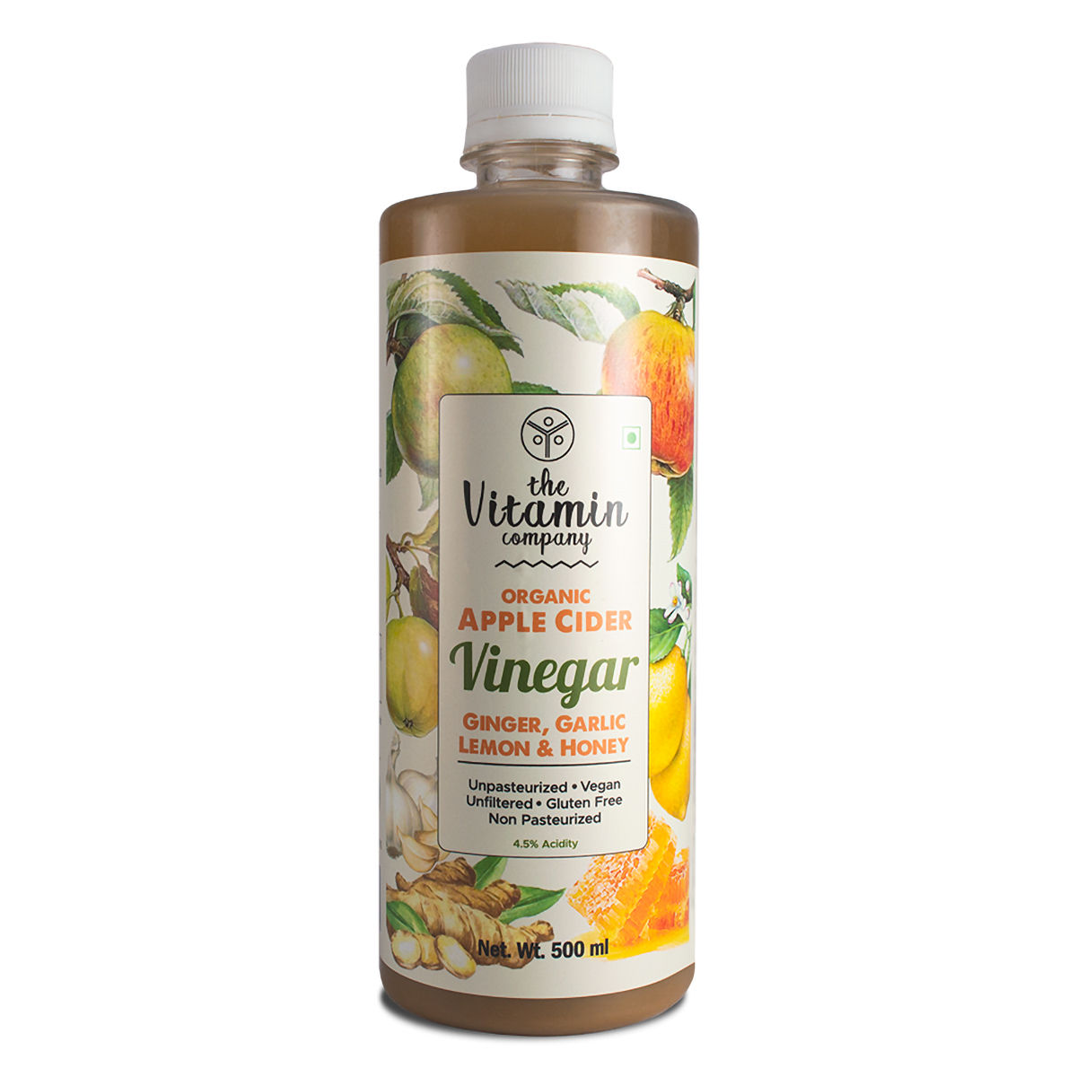 The Vitamin Company Apple Cider Vinegar with Ginger Garlic Lemon Honey 500 ml Uses Benefits Price Apollo Pharmacy