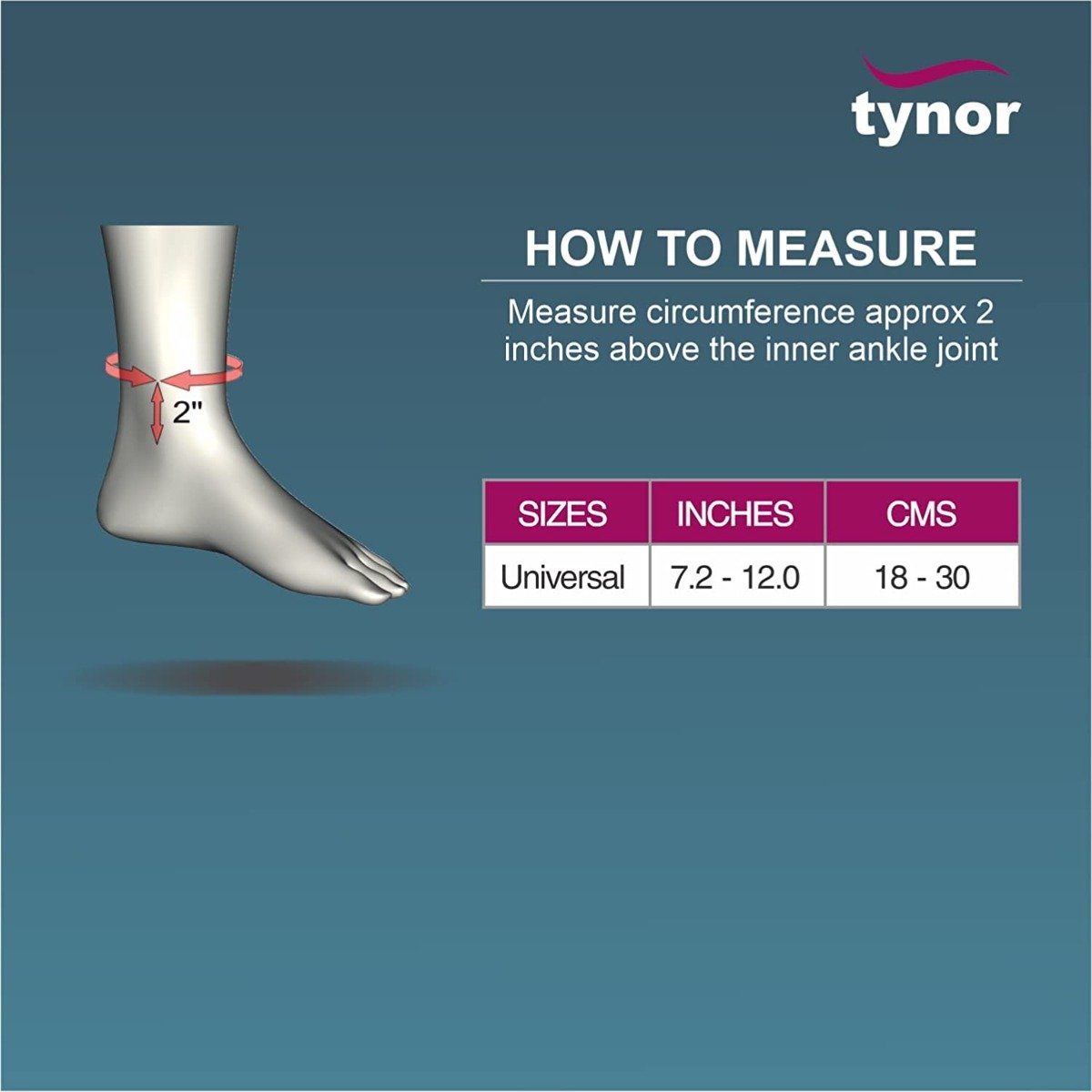 Tynor Ankle Support Neoprene Universal, 1 Pair, Pack of 1 Tynor Ankle Support Neoprene Universal, 1 Pair, Pack of 1