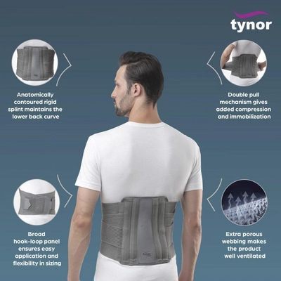 Tynor Contoured Lumbo Sacral Support Belt Medium A07, 1 Count, Pack of 1