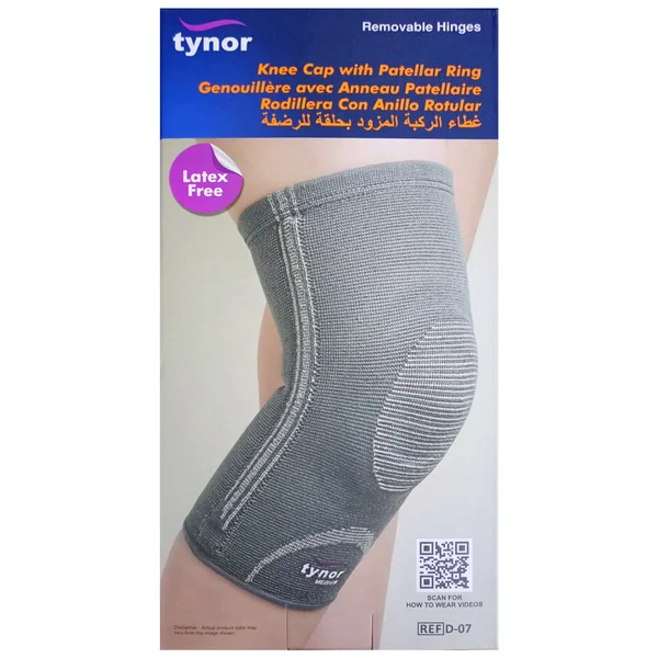 Tynor Knee Cap With Patellar Ring Removable Hinges XXL D-07, 1 Count