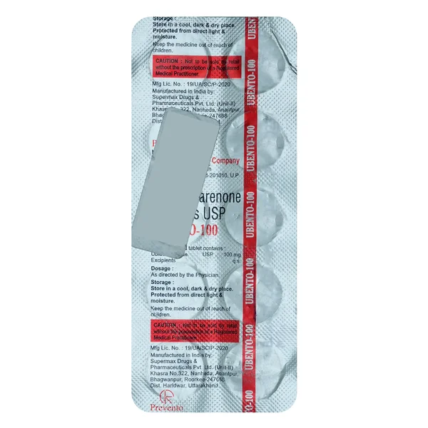 Ubento-100 Tablet 10's, Pack of 10 TABLETS