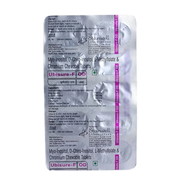 Ubisure F OD Orange Chewable Tablet 10's