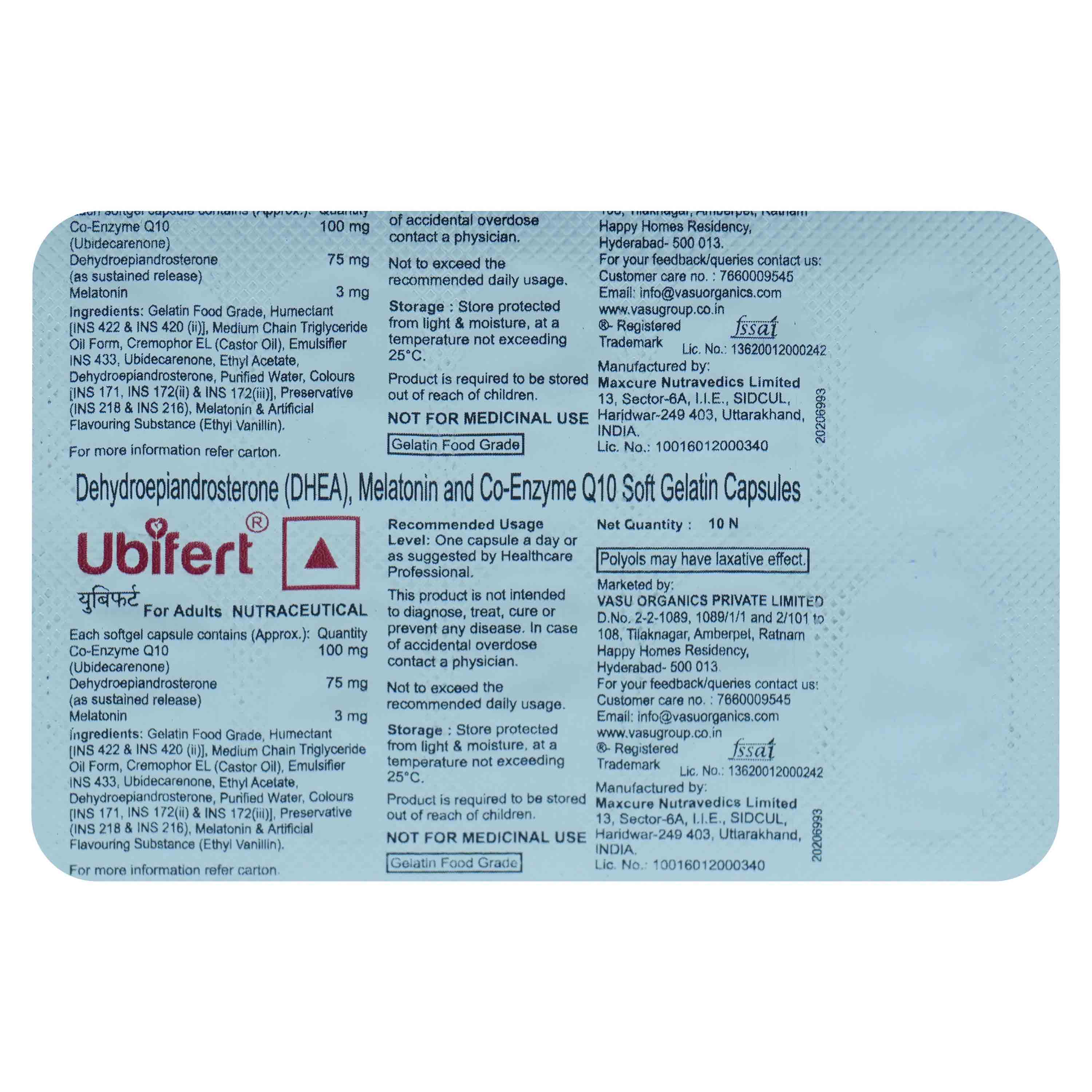 Buy Ubifert Softgel Capsule 10's Online