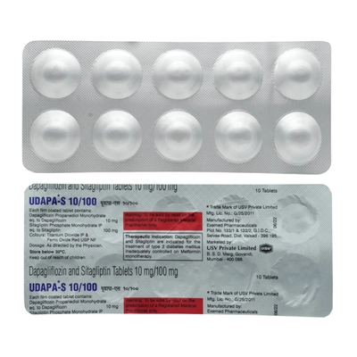 Udapa-S 10 mg/100 mg Tablet 10's, Pack of 10 TabletS