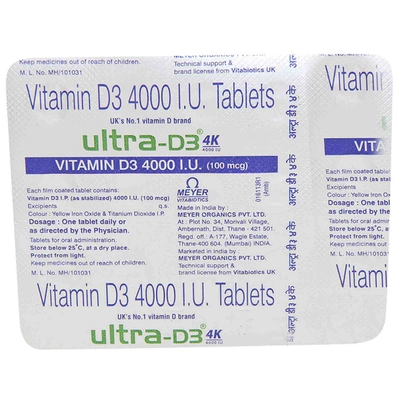 Ultra D3 4K Tablet 15's, Pack of 15 TABLETS