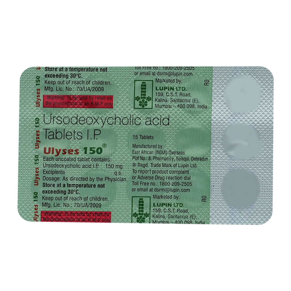 Ulyses 150 mg Tablet 15's, Pack of 15 TABLETS Ulyses 150 mg Tablet 15's, Pack of 15 TABLETS