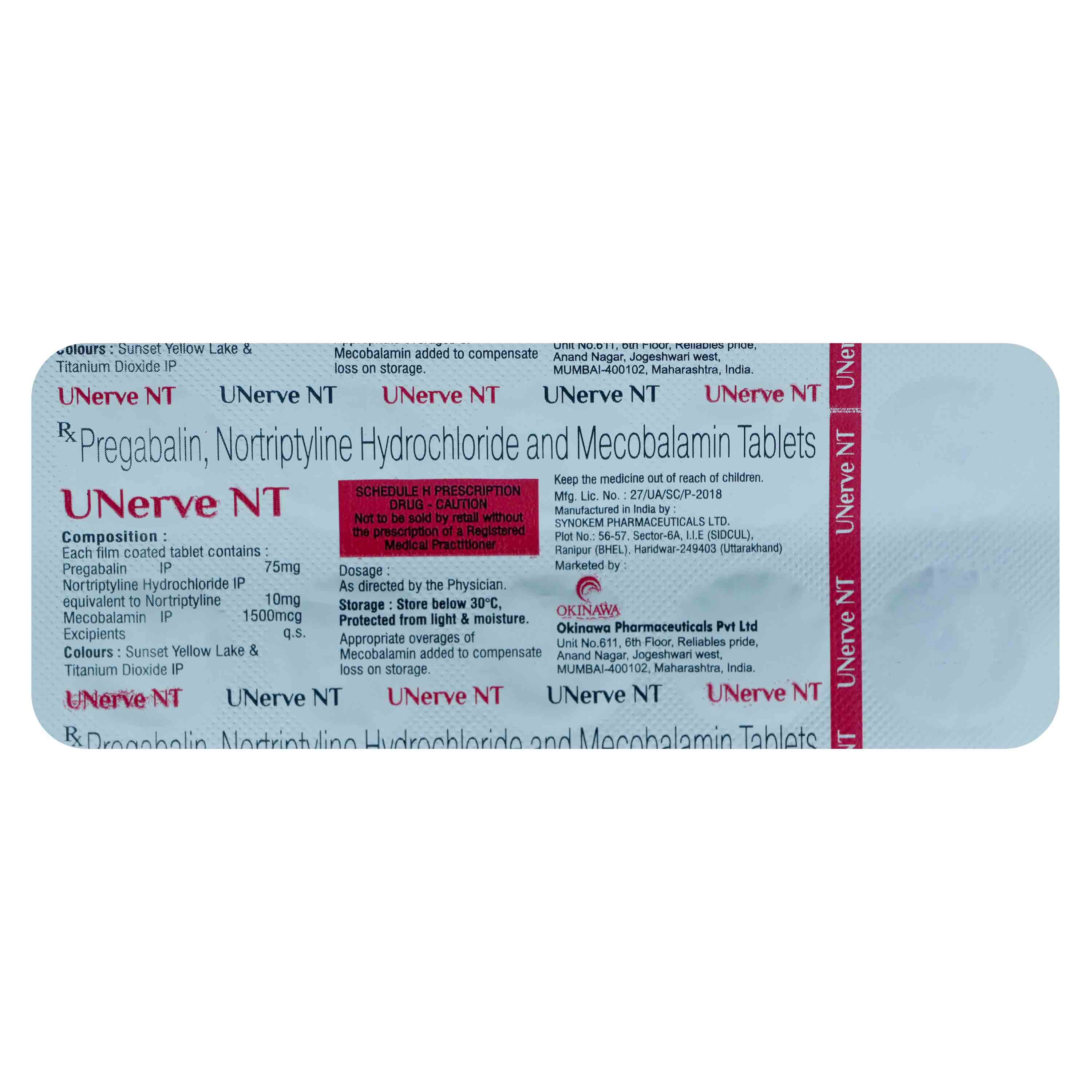 Unerve NT Tablet 10's, Pack of 10 TABLETS Unerve NT Tablet 10's, Pack of 10 TABLETS