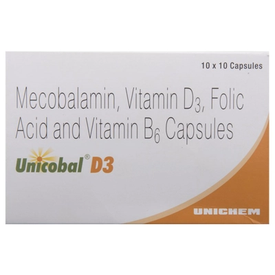 Unicobal D3 Capsule 10's, Pack of 10 CapsuleS