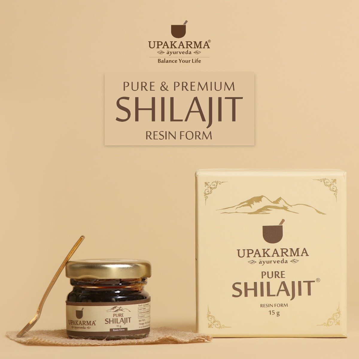 Upakarma Ayurveda Pure Shilajit Resin Form, 15 gm, Pack of 1 Upakarma Ayurveda Pure Shilajit Resin Form, 15 gm, Pack of 1