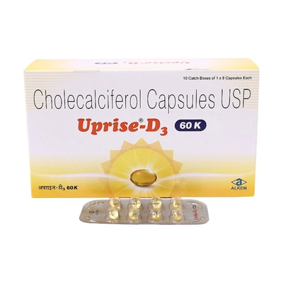 Uprise-D3 60K Capsule 8's, Pack of 8 CAPSULES