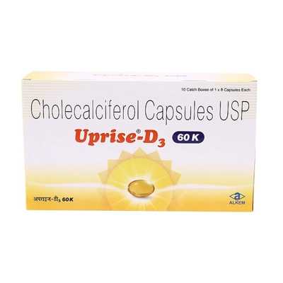 Uprise-D3 60K Capsule 8's, Pack of 8 CAPSULES