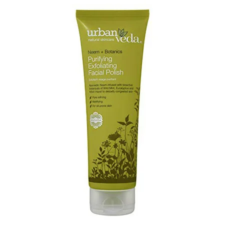 Urbanveda Purifying Exfoliating Facial Polish 125 ml | Neem, Wild Mint, Witch Hazel, Eucalyptus | Deep Cleansing | Pore Refining | For Oil Prone Skin