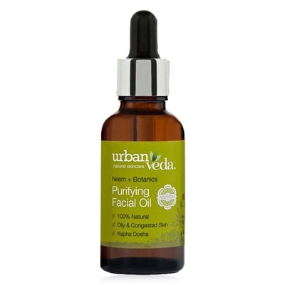 Urban Veda Purifying Facial Oil 30 ml | 100% Natural | Clarifying &amp; Calming Fcaial Oil | For Oily &amp; Congested Skin, Pack of 1