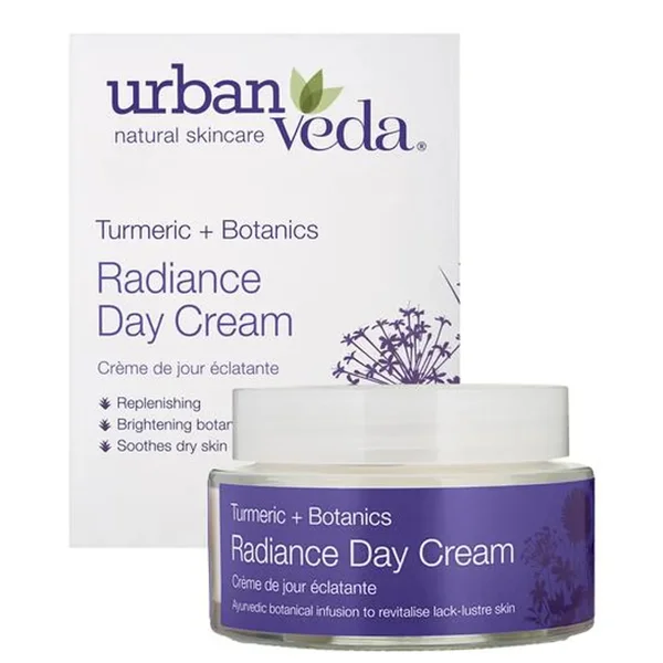 Urban Veda Radiance Day Cream 50 ml | Brightens Skin Tones | Revitalises Dull Skin | Replenishing &amp; Soothing Cream | For Dry Skin, Pack of 1