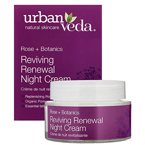 Urban Veda Reviving Renewal Rose Night Cream 50 ml | Rose, Organic Pomegranate juice &amp; Essential Fatty Acids Rich Oil | Revitalizing &amp; Replenishing Cream, Pack of 1