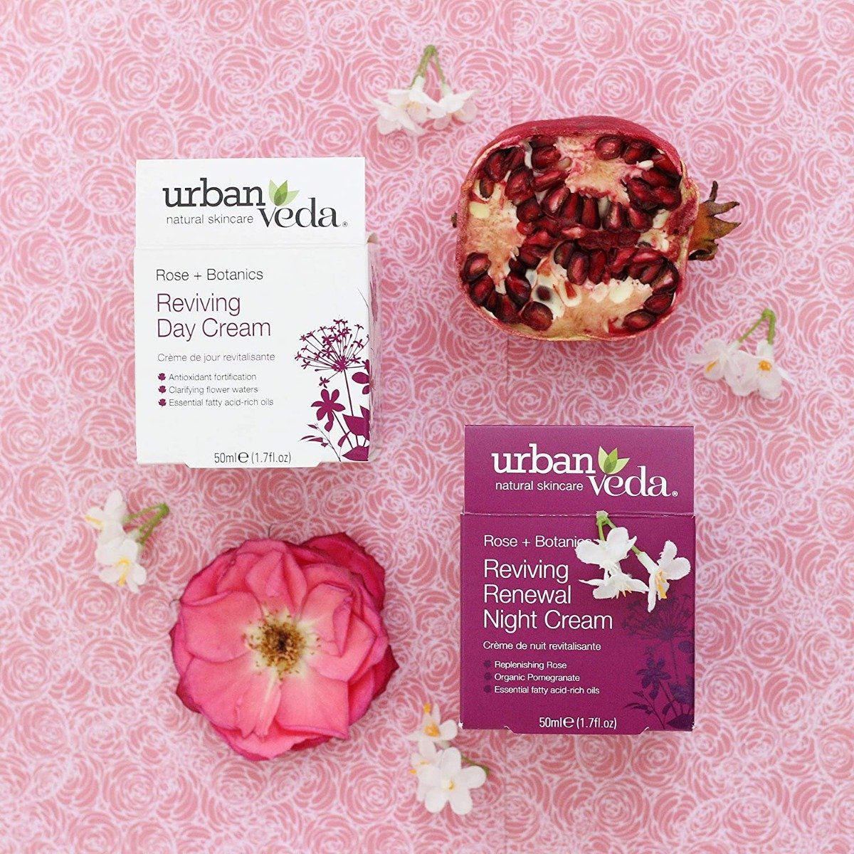 Urban Veda Reviving Renewal Rose Night Cream 50 ml | Rose, Organic Pomegranate juice & Essential Fatty Acids Rich Oil | Revitalizing & Replenishing Cream, Pack of 1 Urban Veda Reviving Renewal Rose Night Cream 50 ml | Rose, Organic Pomegranate juice & Essential Fatty Acids Rich Oil | Revitalizing & Replenishing Cream, Pack of 1