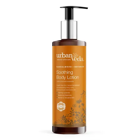 Urban Veda Soothing Body Lotion 250 ml | Sandalwood, Aloe Vera, Ylang Ylang | Soothes & Calm Destressed Skin | Enhance Skin Tone | For Normal To Sensitive Skin