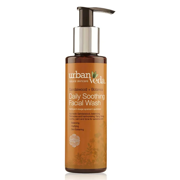 Urban Veda Daily Soothing Facial Wash 150 ml | Sandalwood, Palmarosa, Ylang Ylang | Helps in Balncing, Clarifying &amp; Skin Softening | Soothes, Calms &amp; Tones | For Sensitive Skin, Pack of 1