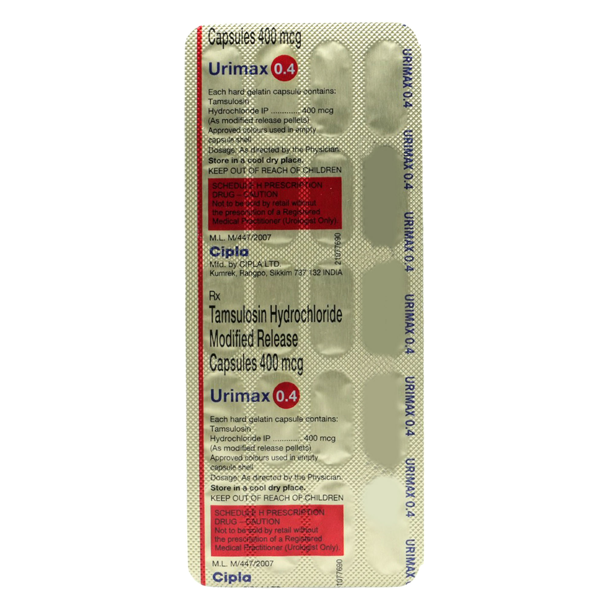 Buy Urimax 0.4 mg Capsule 20's Online