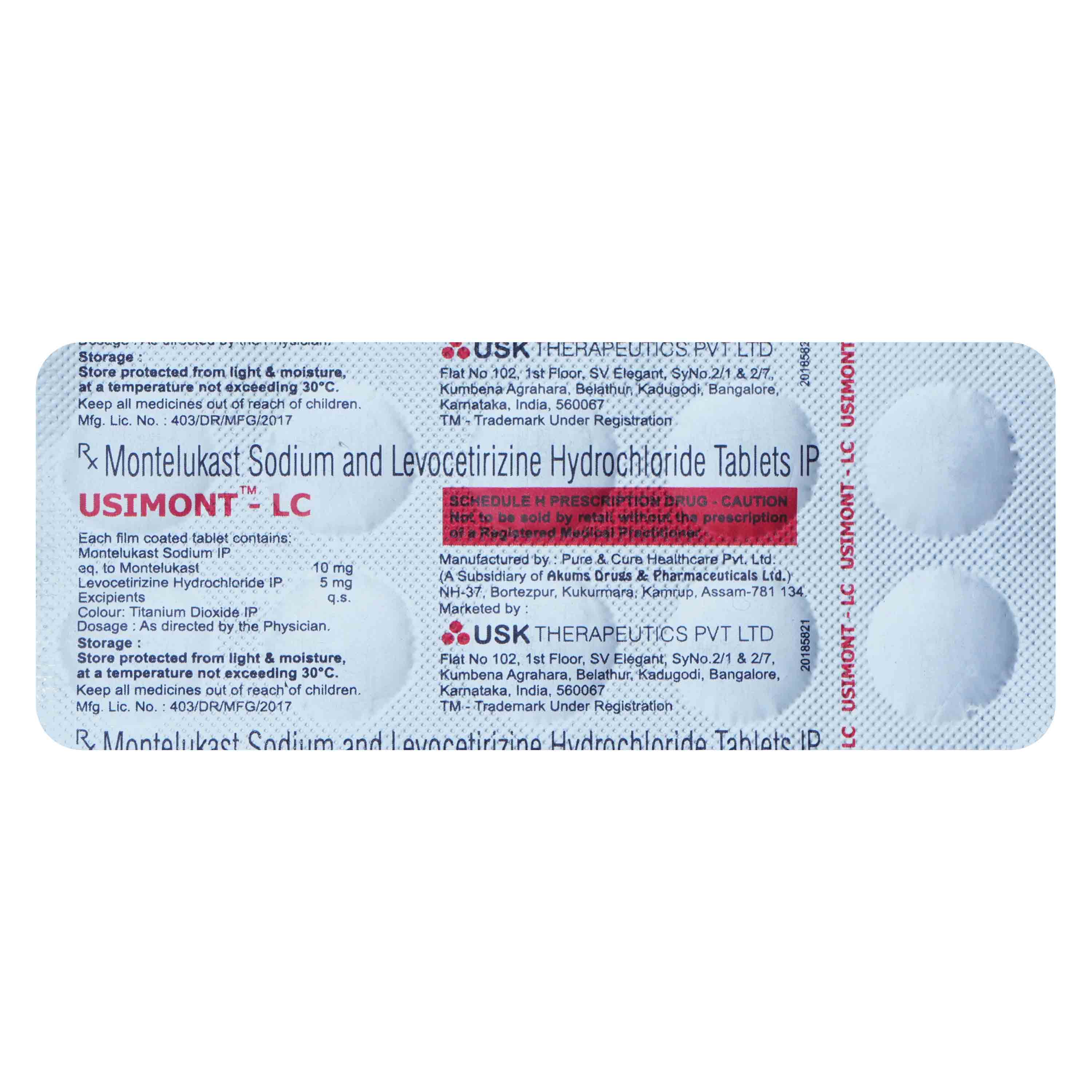 Usimont-LC Tablet 10's, Pack of 10 TabletS Usimont-LC Tablet 10's, Pack of 10 TabletS