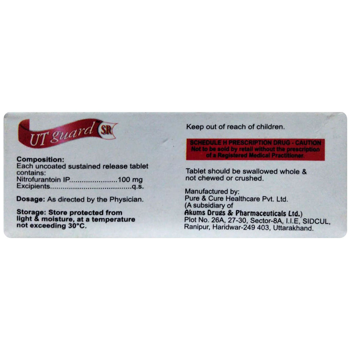 UT Guard SR Tablet 10's, Pack of 10 TABLETS UT Guard SR Tablet 10's, Pack of 10 TABLETS